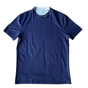 BRUNELLO CUCINELLI 480$ Crewneck Tshirt Cotton Jersey Medium Blue